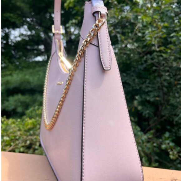 BNWT Michael Kors Wilma Large Smooth Leather Chain Shoulder Bag Powder Blush - Picture 2 of 5